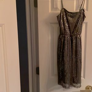 ISSI, size M, grey with sparkling overlay, strapless, dry clean.